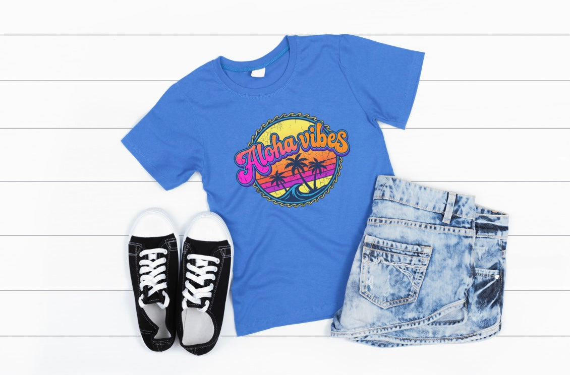 Retro "Aloha Vibes" Premium Tee