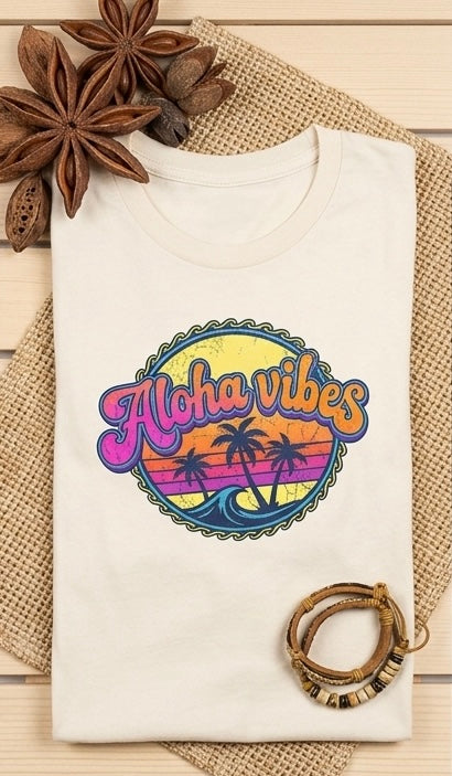 Retro "Aloha Vibes" Premium Tee