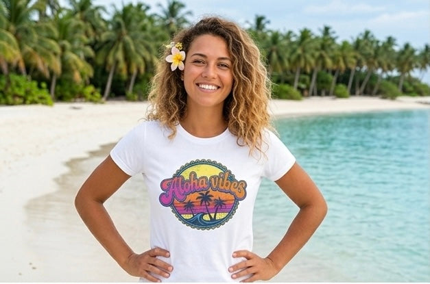 Retro "Aloha Vibes" Premium Tee