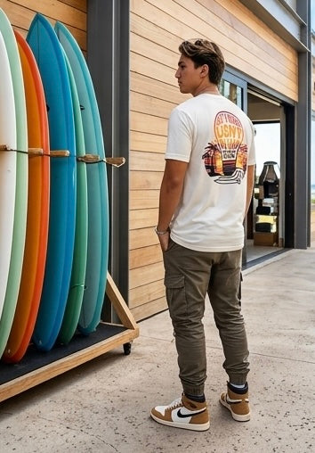 "The Light Shines" DTF Graphic Tee – Sunset Matthew 5:16 Edition