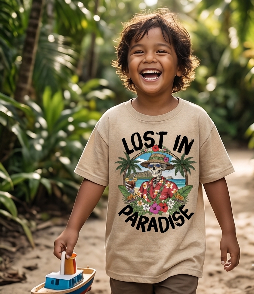 lost in paradise graphic tee